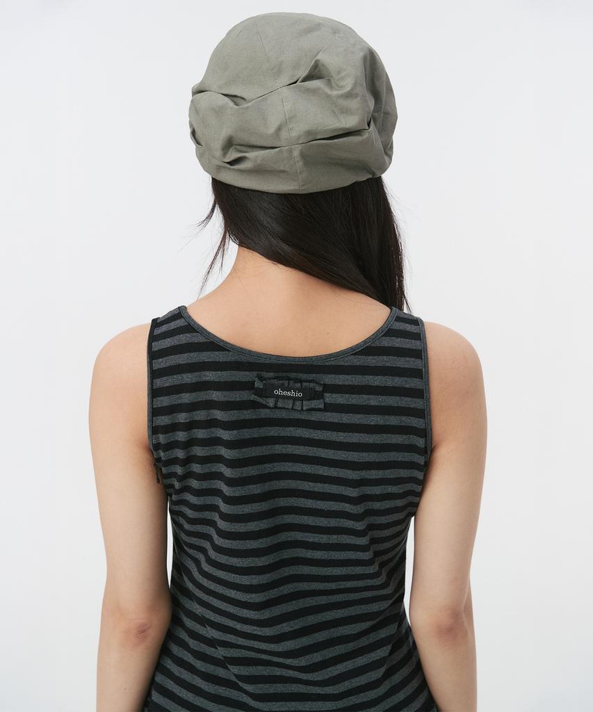Ohesio Jersey Shirring Layered Dress, Black Stripe