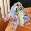 Fashion Violent Bear Quicksand Keychain Personality Punk Bear Car Key Chain Oil Exquisite Backpack Pendant Female