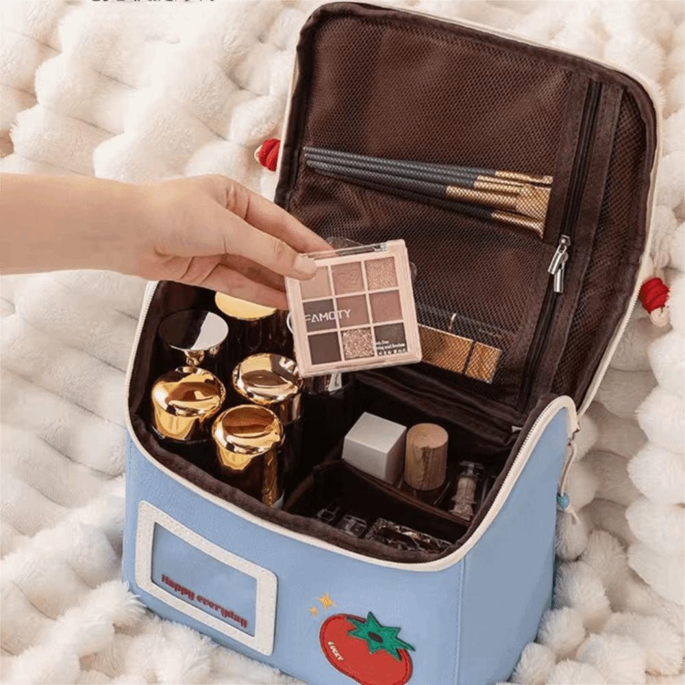 Large Capacity House Shape Cosmetic Bag Portable Cosmetics Handbag Cartoon Toiletry Pouch  Travel