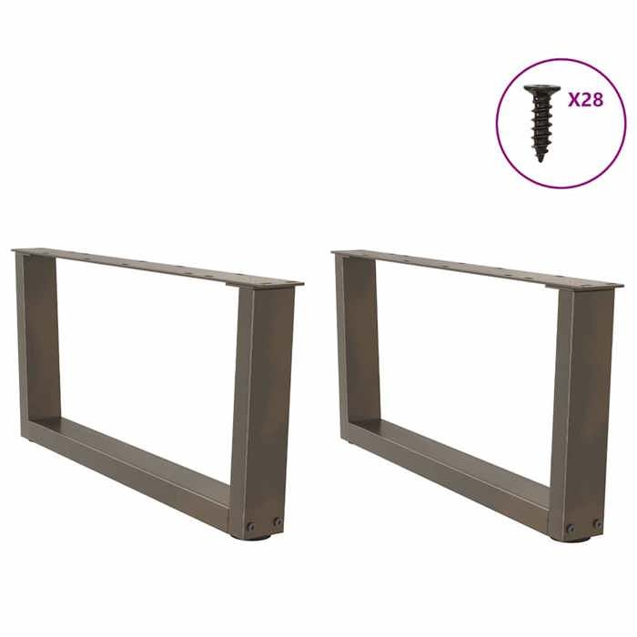 VidaXL V-shaped Coffee Table Legs, 2 Pieces, Natural Steel, 70 X (30-31,3) Cm 4012619