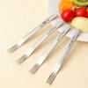 2/4PCS Durable 316 Stainless Steel Fruit Forks Cute Long Handle Dinner Forks 2-In-1 Dual-Purpose Forks Spoon Kitchen Tableware