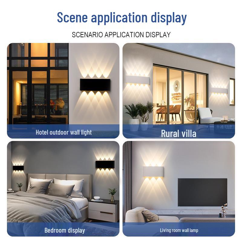 Double Head LED Exterior Wall Light for Outdoor Use - Waterproof and Super Bright for Villa, Courtyard, Corridor, or Aisle.