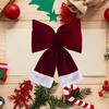 Large Christmas bow, Christmas red pendant, large three-dimensional bow, Christmas tree ornament with internal stuffing