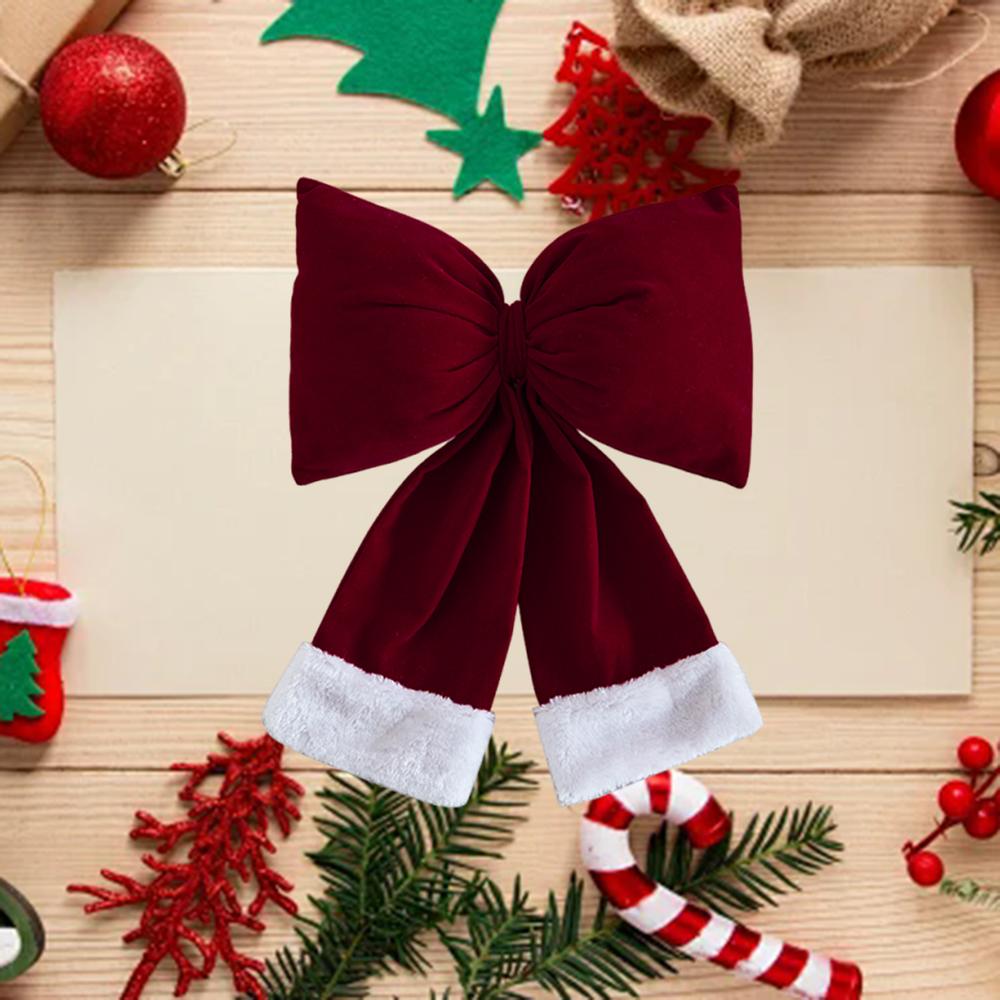 Large Christmas bow, Christmas red pendant, large three-dimensional bow, Christmas tree ornament with internal stuffing