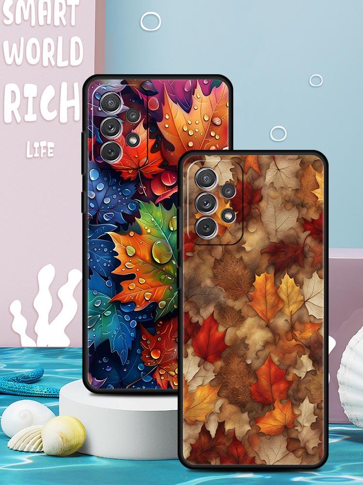 Cartoon Leaf Phone Case for Samsung Galaxy A55 A35 A15 A14 A13 A25 A54 A51 A71 A72 A73 A32 A52 A41 5G Soft TPU Shell Fundas Bags