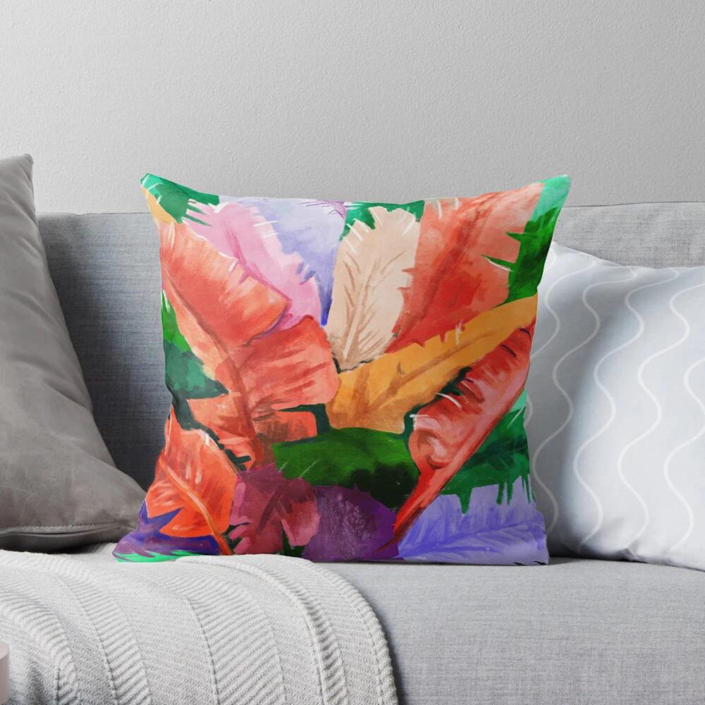 Simple Bedroom Living Room Decoration Sofa Bed Pillowcase Abstract Human Animal Flower Pattern Home  Cushion Cover