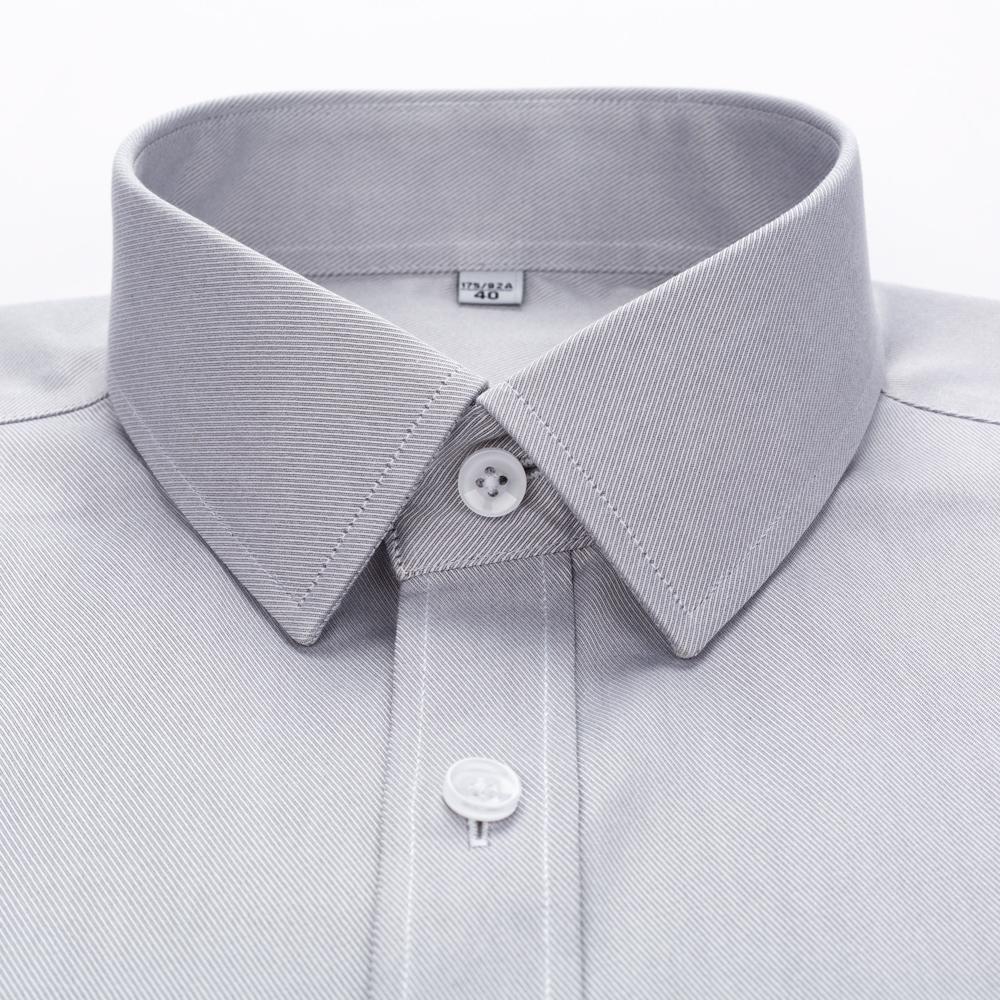 Men's Premium Pure Cotton Wrinkle-Free Long Sleeve Solid Dress Shirts with Hidden Button Spread Collar for Business Casual Wear