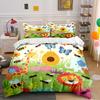 Colorful Jungle Animal Pattern Bedding Duvet Cover Set  (1*Duvet Cover 2*Pillowcases, Without Duvet Insert)