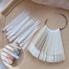 50pcs Nail Polish Swatch Sticks, Detachable Fan-Shaped Nail Art Practice Tips,Nail Color Sample Display for Salon and DIY Manicure Tool