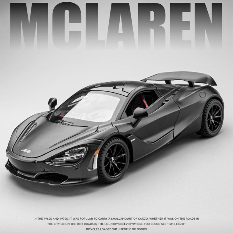 1/24 Scale McLaren 720S Metal Sports Car Alloy Model Car Diecast Vehicle Simulation Sound and Light Toy Ornaments Boys Children's Gift