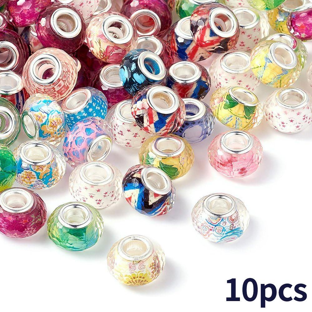 

10/20/30 шт. Европейские матовые бусины-разделители с большими отверстиями, бусины-разделители для поделок, браслеты в виде волшебной палочки своими руками, браслеты, изготовление ювелирных изделий своими руками 10pcs