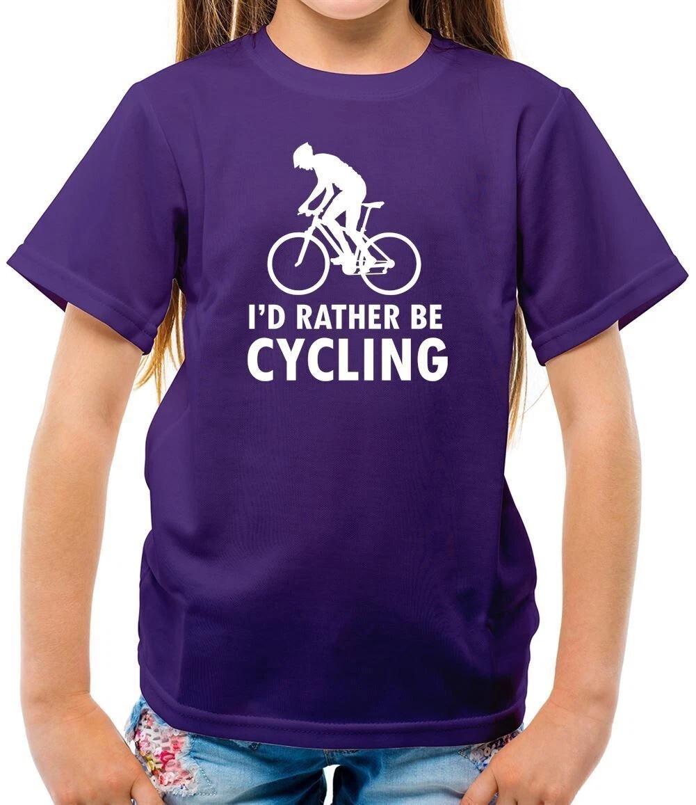 

I D Rather Be Cycling - Kids Boys Girls T-Shirt Tees Top Cycle Equipt Bicycle Bikes Love Cyclist 130