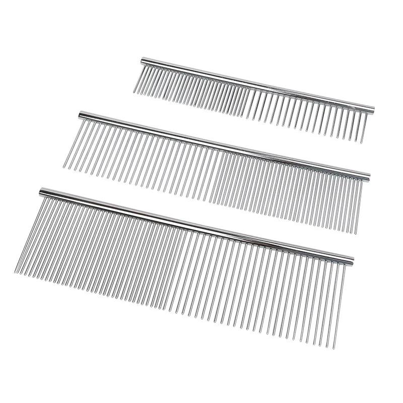 Professional Pet Dematting Comb for Dogs and Cats Stainless Steel Grooming Tool Gently Removes Loose Undercoat Mats Tangles