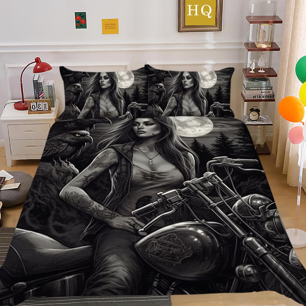 3D Beauty Skull Druck Bettwäsche Full Size Polyester Teenager Design Mode Hohe Qualität Heim Bettwäsche