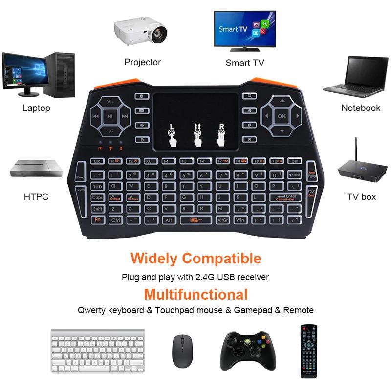 I8 Plus No Backlit 2.4GHz Mini Wireless Keyboard With Touchpad English Russian Air Mouse Remote Control For Android TV Box PC