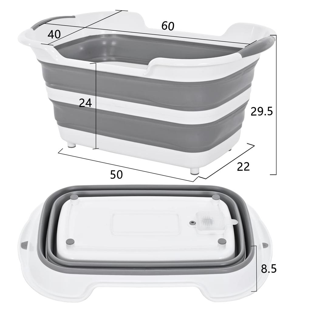 SOLPEX Folding Large Washing Dog Bathing Cat and Dog Large Washing with Drain Three Soft Baby Pet Drain Plug Soaking Clothes and Soft Tub Suitable for