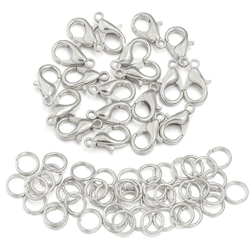 

20pcs Lobster Clasp Hooks With Jump Rings 10x5mm 12x6mm Connector For Jewelry Making Findings DIY Bracelet Necklace Wholesale 6 X 12mm