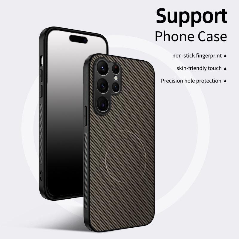 Magsafe Magnetic Wireless Charging Luxury Solid Color Matte Carbon Fiber Phone Case For Samsung Galaxy S26 Ultra Plus Back Cover