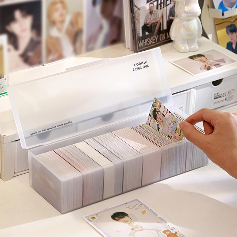 Kpop Foto Kartı Saklama Kutuları Şeffaf Fotoğraf Kartı Paketleme Kovası Masaüstü İdol Resim Kartları Koleksiyon Saklama Düzenleyici