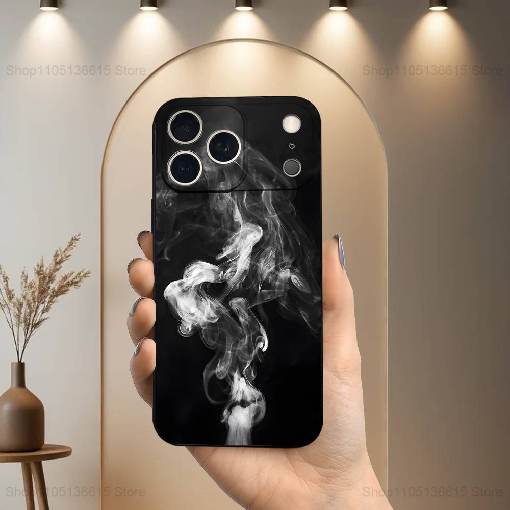 

Smoke Image lure Art Case For iPhone 11,12,15,14,13,16,17,Plus,Pro Max,XS,X,XR,SE,Mini,8,7,Soft Silicone Black iPhone17Pro