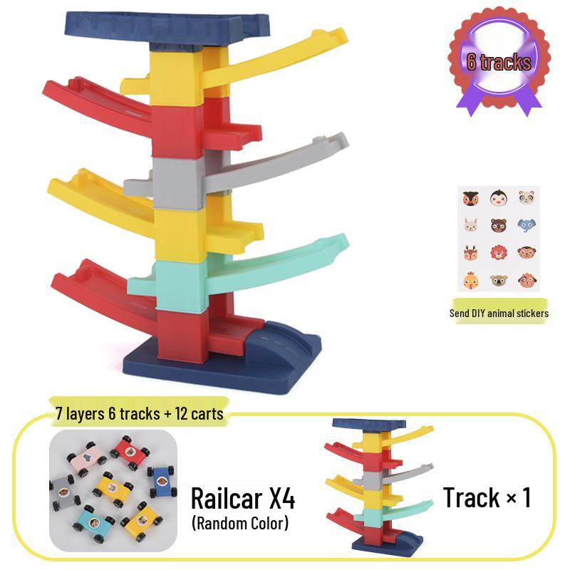 Children's Multi-layer Track & Inertial Car Building Set