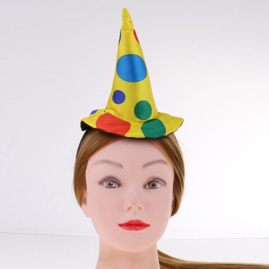 Klaunský klobouk s puntíky čelenka šašek čelenka kostým maškarní