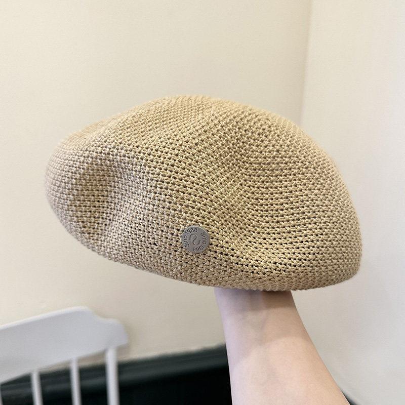 Small Round Beret Female Simple Casual Summer Thin Breathable Painter Hat Trendy Round Face Showing Face Small Street Beret