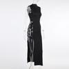 Abito sexy elegante con fasciatura nera senza maniche per abiti da canotta senza schienale per club party da donna, moda skinny estiva