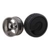 Mxfans 4pcs Black Fish Pattern Rubber Tires Aluminum Alloy Silver Grey 5 Spoke Wheel Rims for RC Car & 110 On-Road
