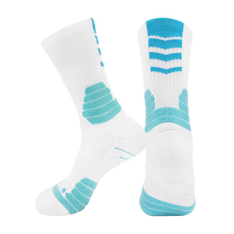 Medium Tube Cotton Non-Slip Sweat-Absorbing Running Socks Thickened Towel Bottom Sports Cotton Socks High-Top Pure Practical Basketball Socks