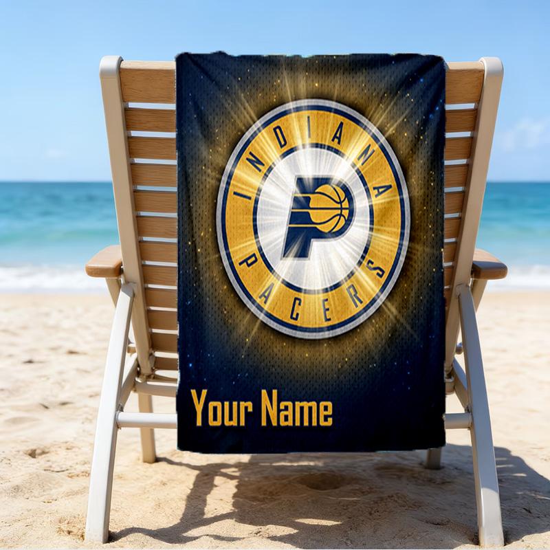 Custom Name Beach Towel Indiana Basketball Team Beach Towel, Soft Microfiber, Gift for Her/Him, Birthday, for Pool, Beach, Travel, Fan Gifts