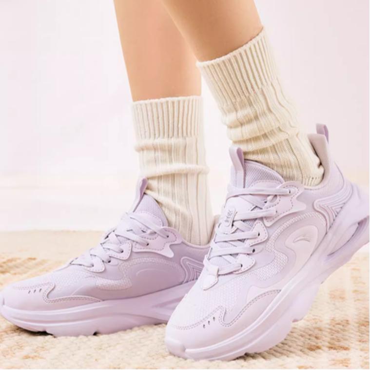 Anta Tide Worship 5.0 Versatile Comfortable Non-Slip Lightweight Low-Top Casual Shoes Women sneaker Purple 122418840-5
