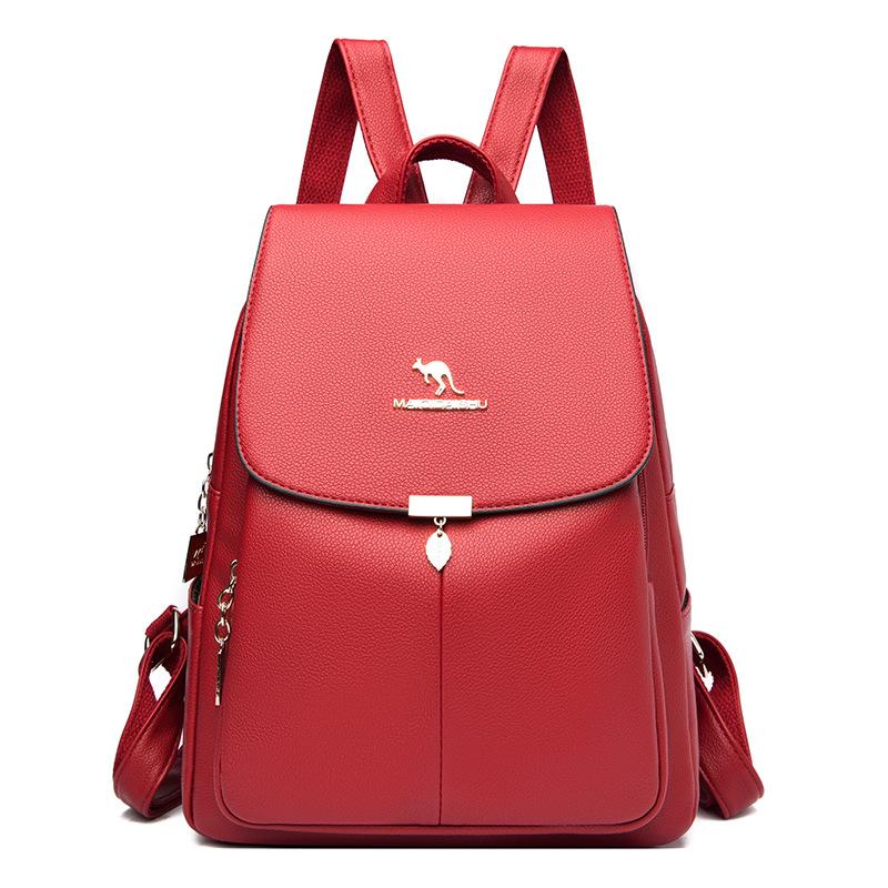 Modny plecak damski z miękkiej skóry Nowy styl Modny plecak dla matki w średnim wieku Torba podróżna Miękka skóra Duża pojemność