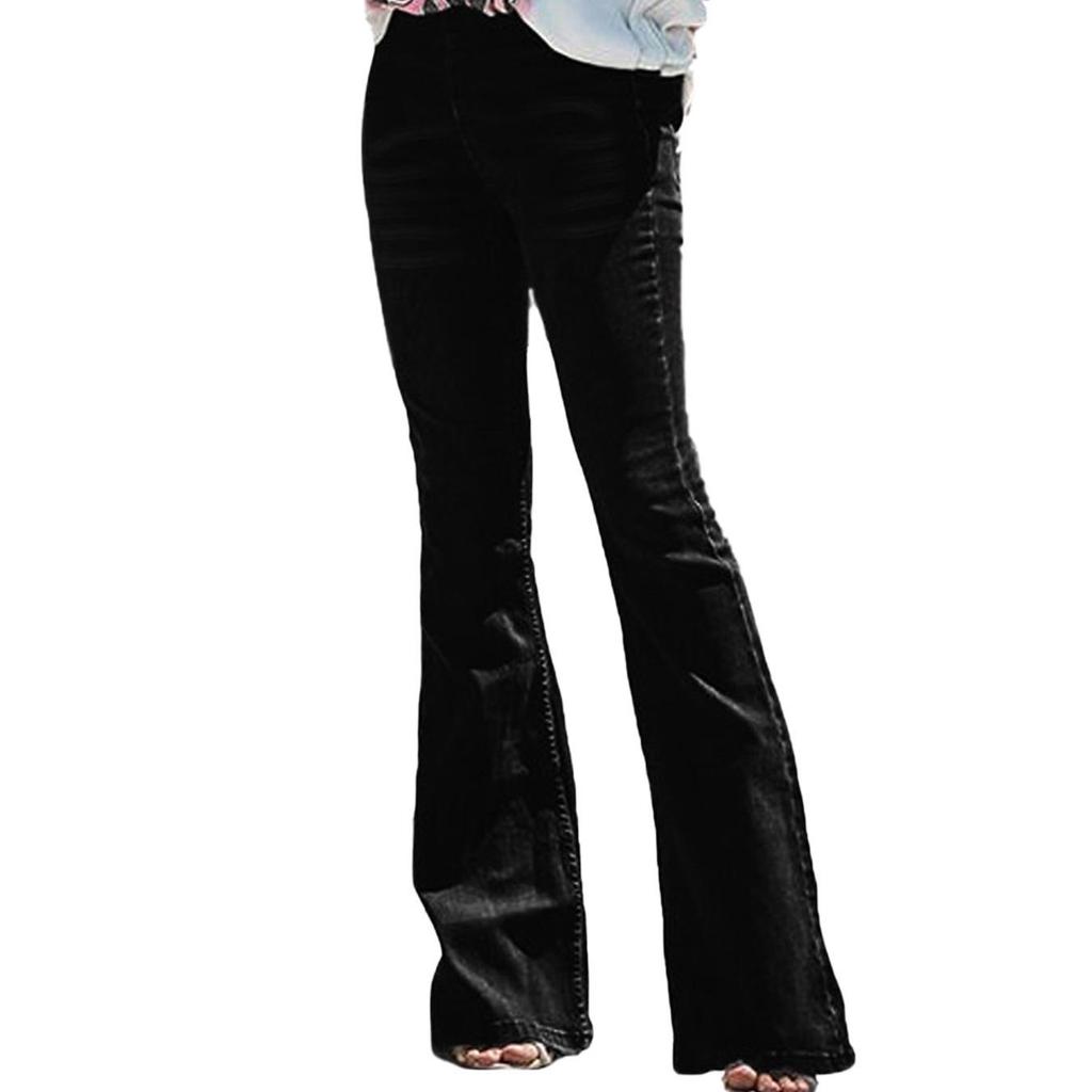 New Women's High-Waisted White Flare Denim Pants - Slimming European & American Style