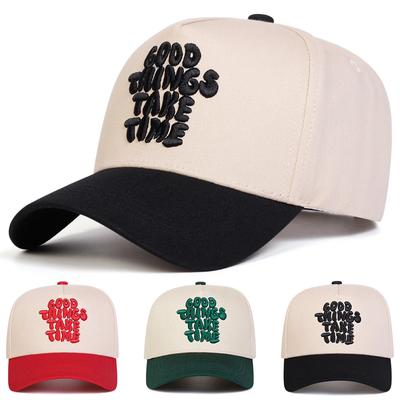 Unisex GOOD THINGS TAKE TIME Embroidery Baseball Caps Spring Autumn Outdoor Adjustable Casual Hats Sunscreen Hat Sports Cap