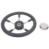 13 Inch Stainless Steel Boat Steering Wheel with Foam Grip 5 Spoke 15 Degree Angle for Boat Yacht