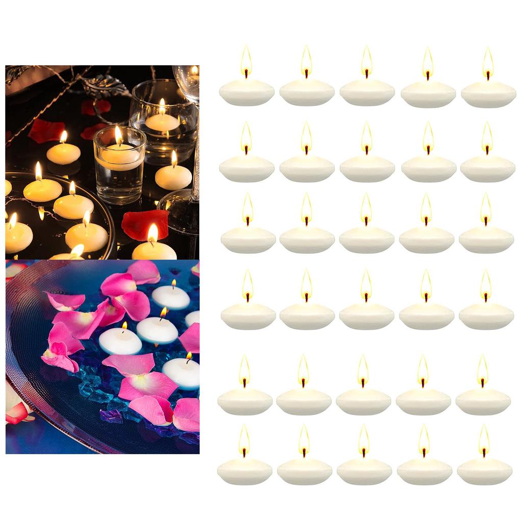 30x Flammlose Duftlose Schwimmkerzen Heimdekoration Kleine Romantische Partyartikel für Verlobung Festival-Dinner Halloween