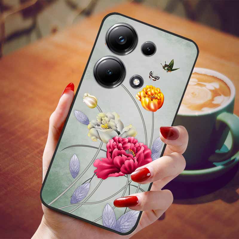 For Poco M6 Pro 4G Case Fashion Marble Silicon Black Cover for Xiaomi Poco M6Pro 4G Phone Case M 6 Pro Soft Shells PocoM6Pro 4G