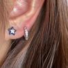 1 paio di orecchini a bottone mini pentagramma a forma di stella di cristallo blu alla moda per le donne, orecchini estetici dolci e alla moda, gioielli Y2k