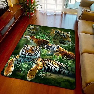 3D Printing Animal Jungle White Tiger Art Carpet Non-slip Floor Fluffy Floor for Bedroom Rug Funny Family Friend Gift Home Decor