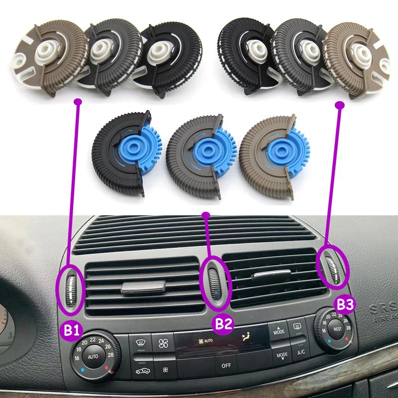W211 2/3PCS Front Left Right Air Conditioner Ac Vent Base Roller Knob For Mercedes Benz E Class 2003-2008 E230 E280 2118300054