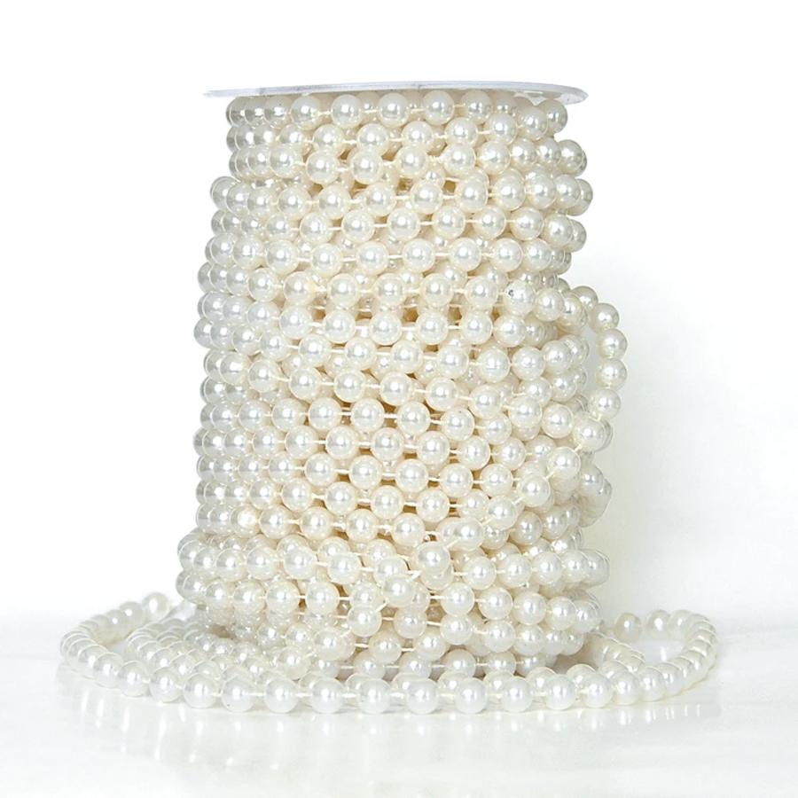 1/2pcs Circular String Plastic Pearl Chain Connecting Beads DIY Decor Handmade Sewing Accessories for Indoor Wedding Party XJM