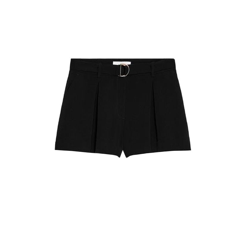 Spring and Summer New Women's Clothing French Commute Style with Belt Pleated High Waist A- Line Casual Shorts 9929027