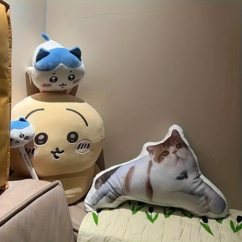An ugly cat pillow, customized with photos printed on it, customized shaped pillow doll, pet pillow. Cat and dog simulation comm