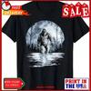Mens Women BigfooT T Shirt Moon Lunar Sasquatch Vintage Washed Graphic Streetwear Stylish Stretched Versatile Slightly Vintage