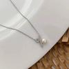 S925 Sterling Silver Percentage Symbol Natural Freshwater Pearl Necklace Light Luxury Premium Diamond Pendant Fashion Versatile