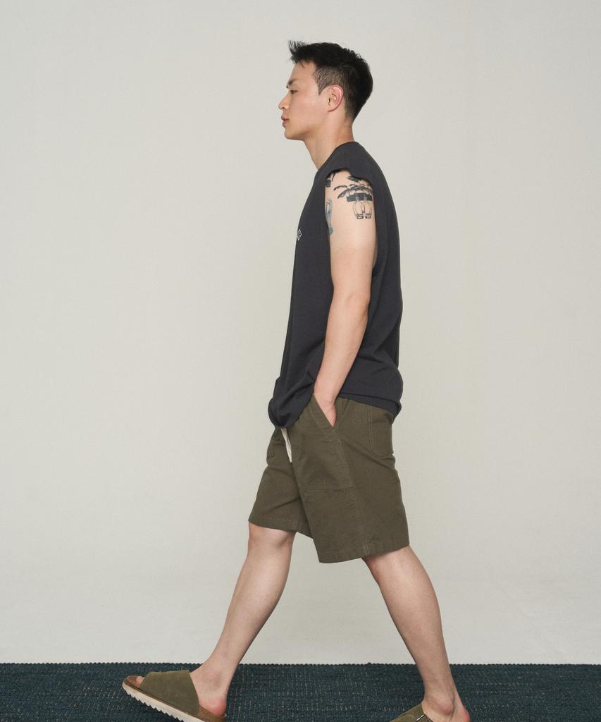 Kakigeulado [Vision Park] Washed Fatigue Shorts (Khaki)