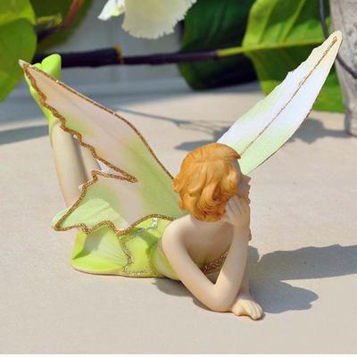 Beautiful Girl European Wing Garden Fly Home Ornament Fairy Miniatures Flower Fairy Angel Figurines Car Decor
