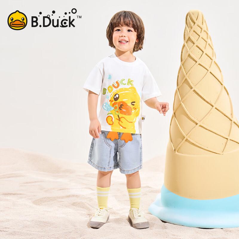 B.Duck Boys' Cartoon Print Cotton Short Sleeve T-Shirt