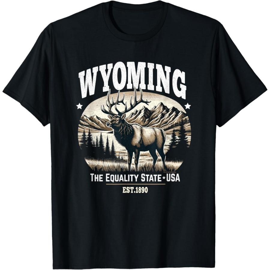 Футболка  Лось Скалистых гор Вайоминга, Штат Равенства XXXXXL чёрный